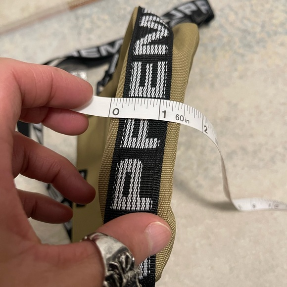 NWT Unisex Supreme Logo Strap Canvas Shoulder Bag In Sandy Tan 7” X 8.5” X 1.6” - Picture 15 of 15